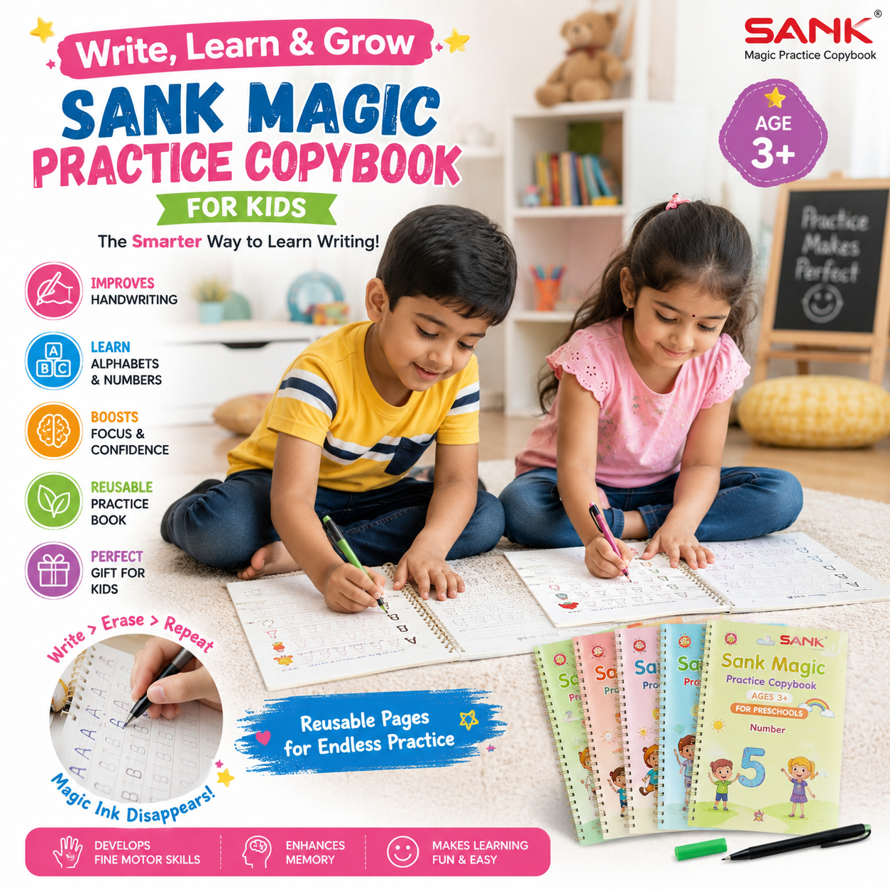 Magic Practice Copybook (4 Book + 10 Refill) (A-127)